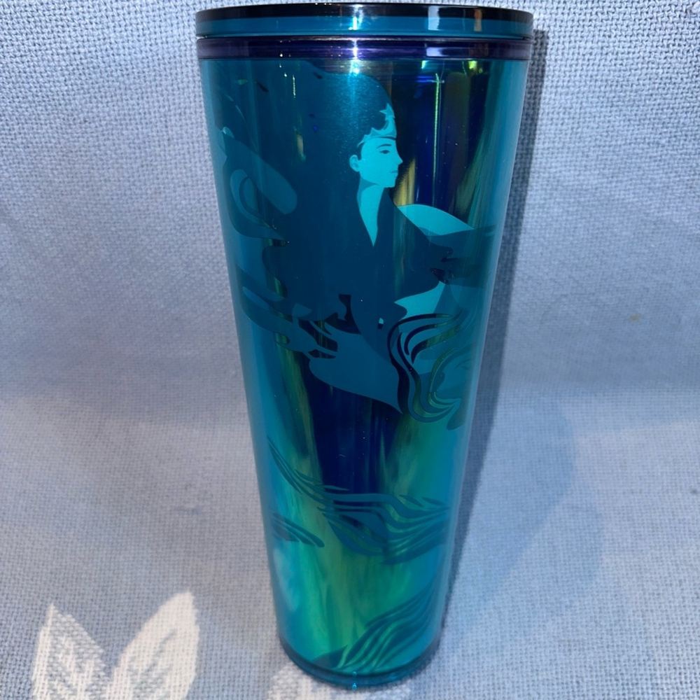 Starbucks Mermaid Siren Iridescent Purple Green Cold Drink Venti Tumbler 24oz